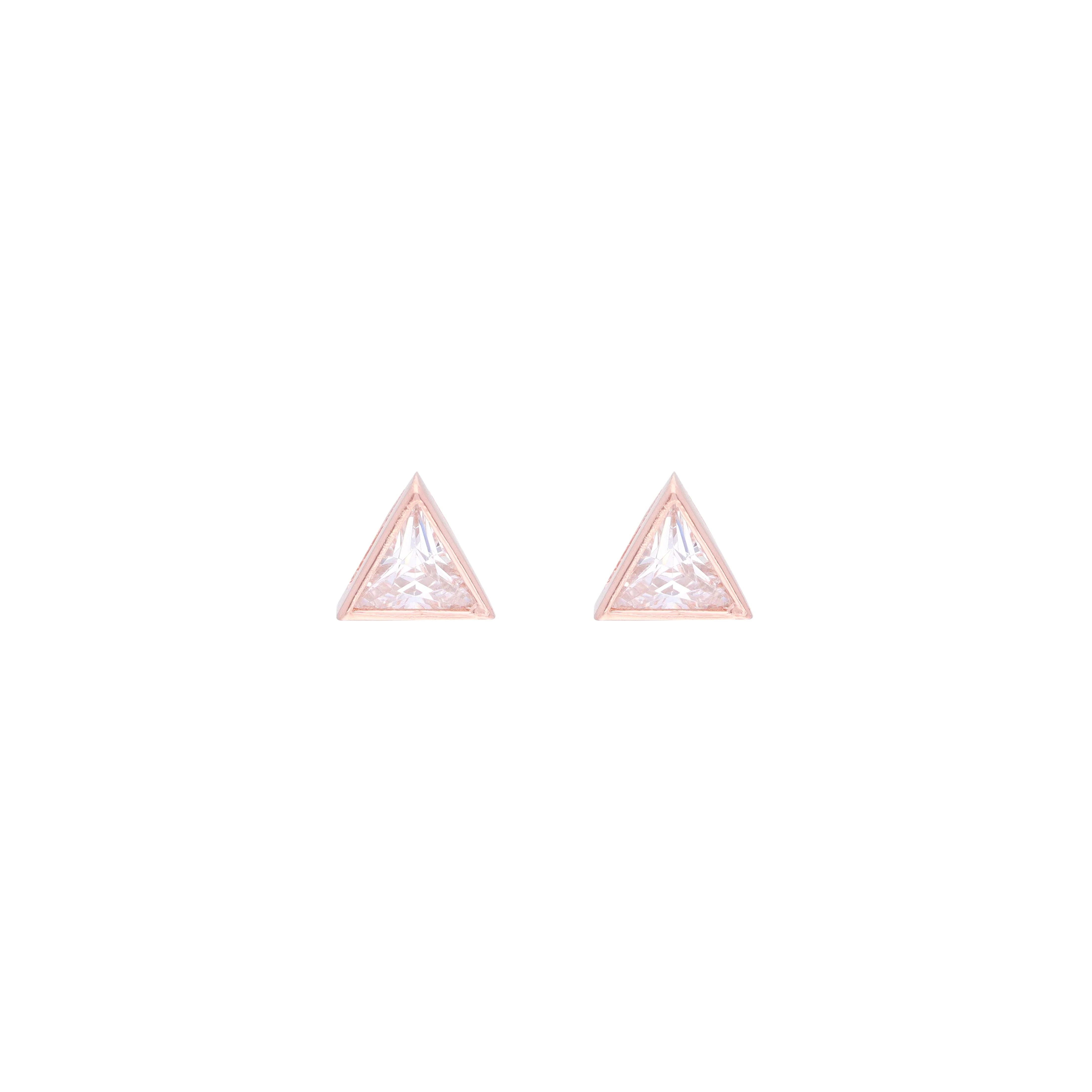 Tantalizing Triangles Small Casual Silver Studs Earrings - Image 4