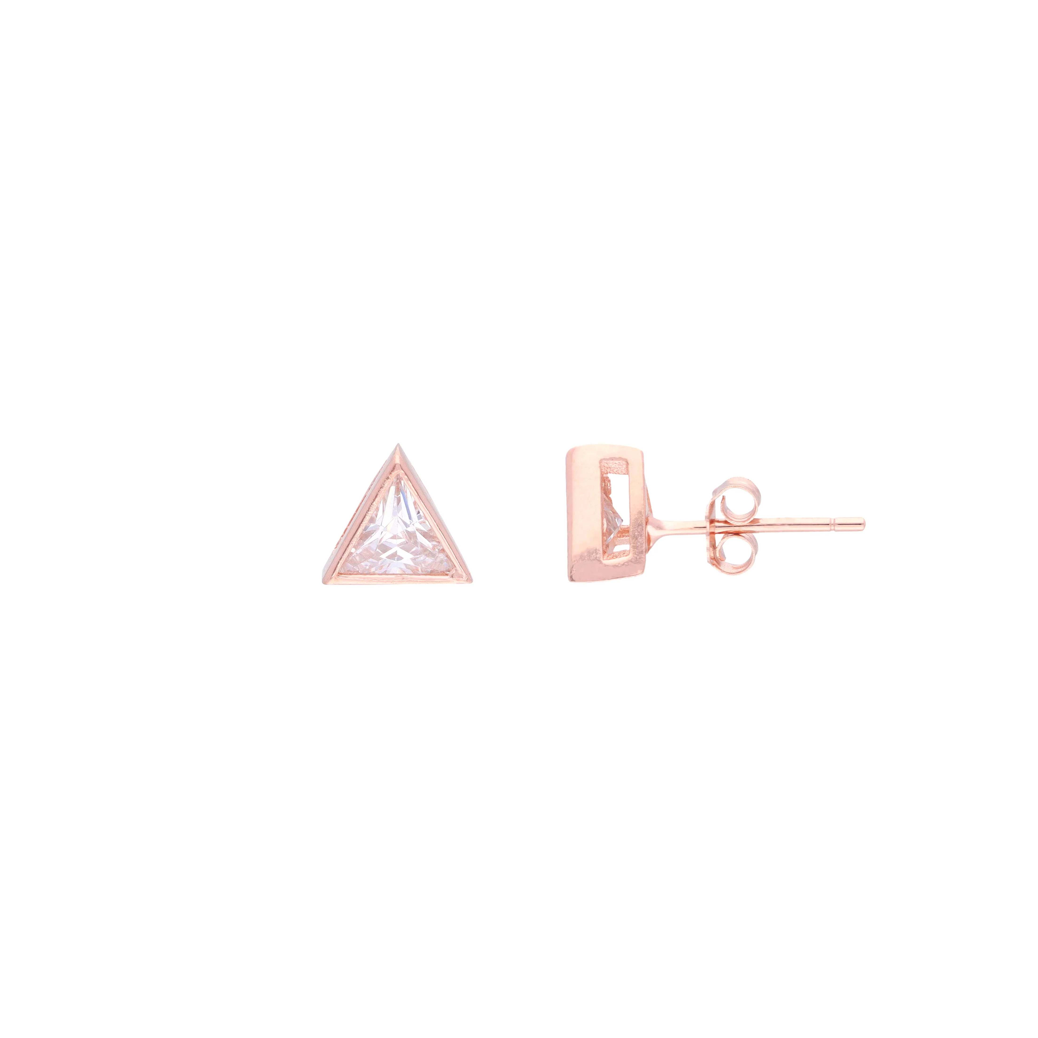 Tantalizing Triangles Small Casual Silver Studs Earrings - Image 6