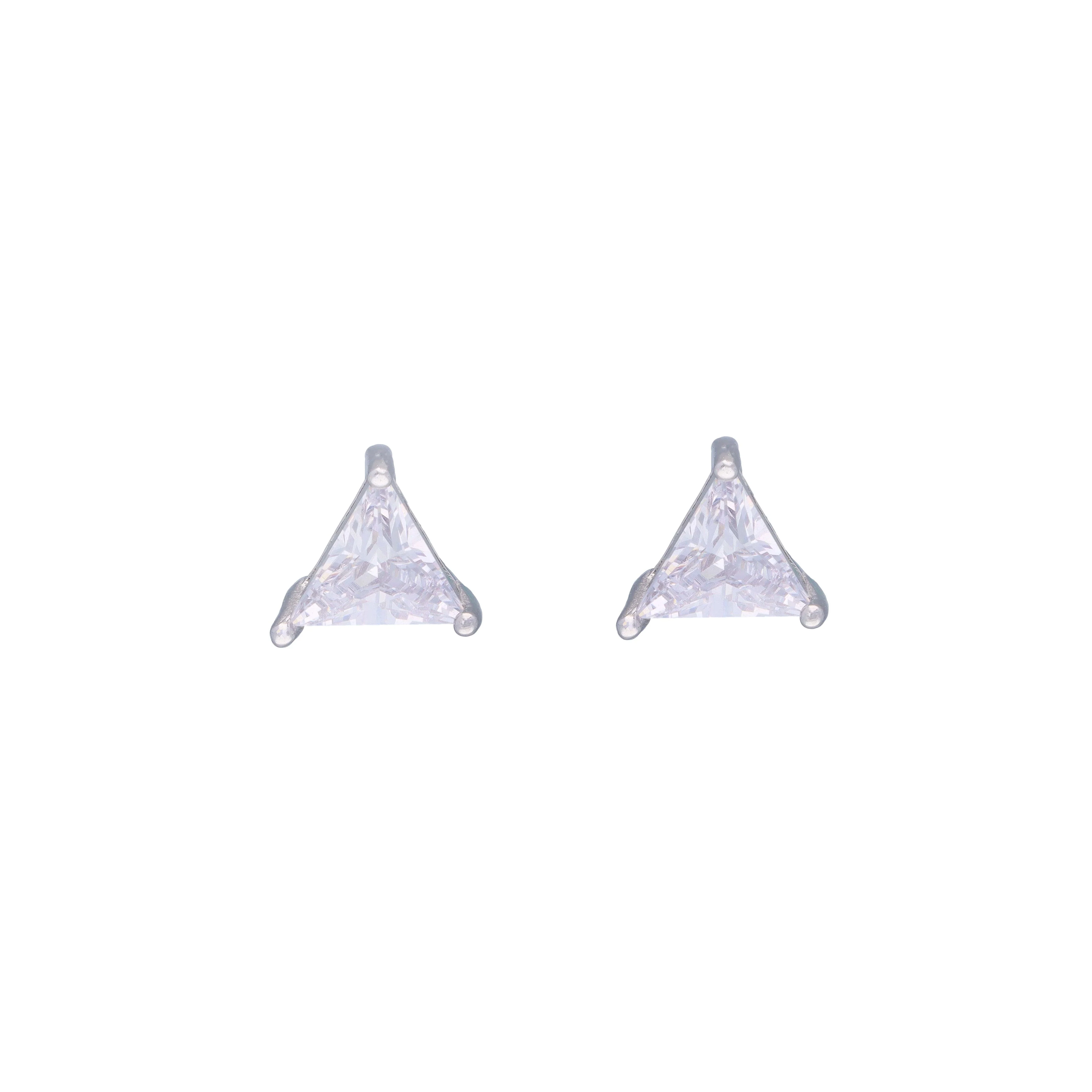 Teeny Triangles Casual Silver Studs Earrings - Image 3