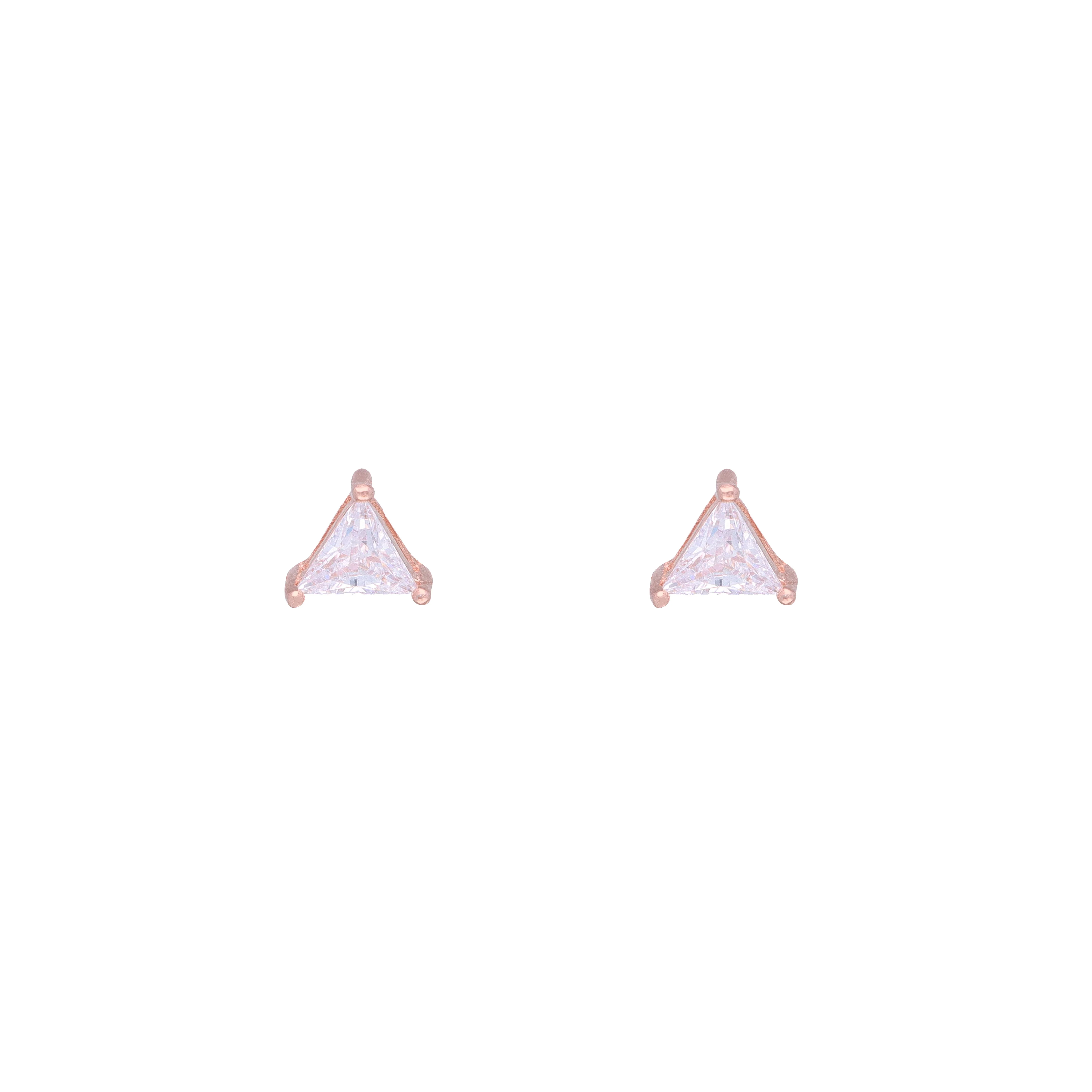 Teeny Triangles Casual Silver Studs Earrings - Image 4