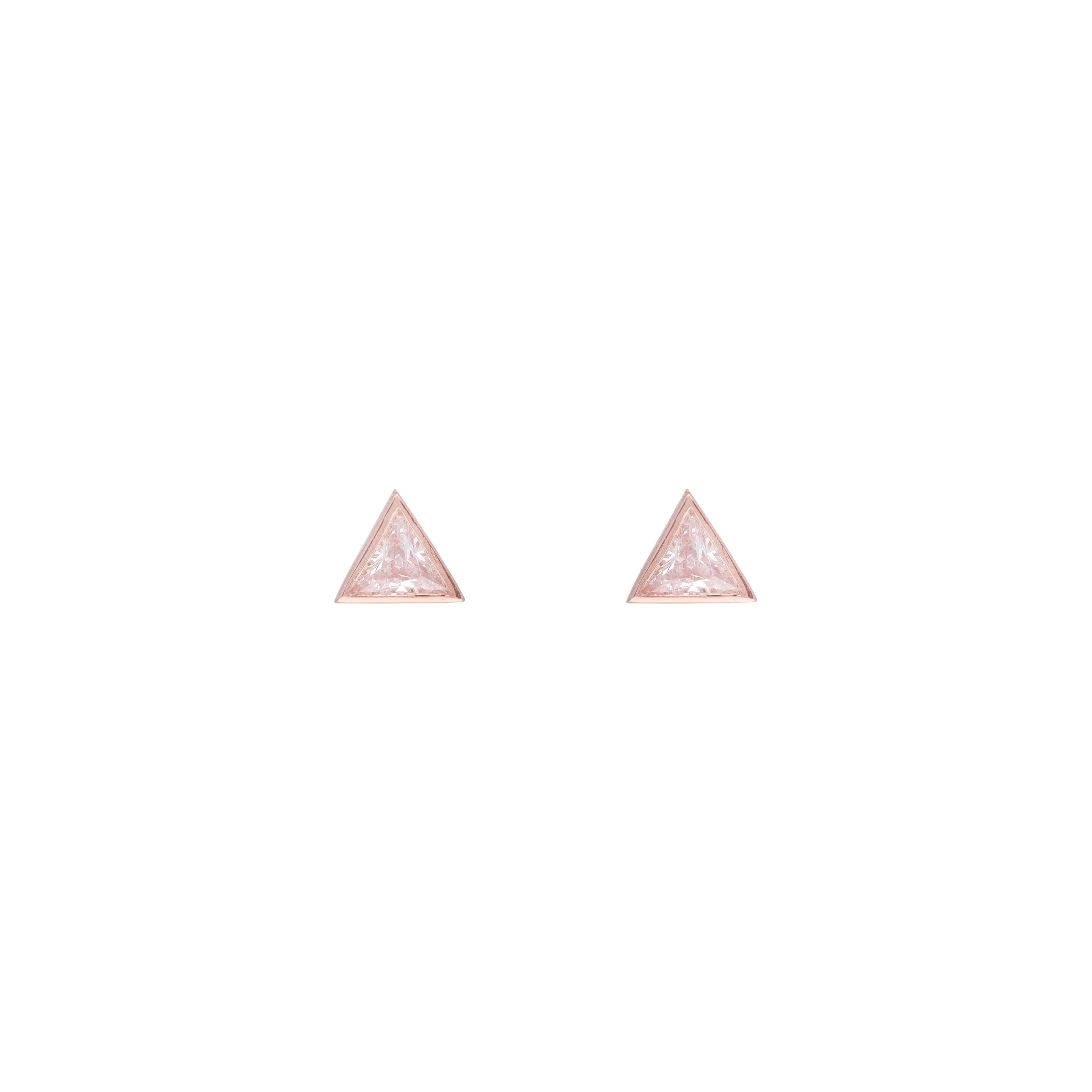 Tantalizing Triangles Big Casual Silver Studs Earrings - Image 4
