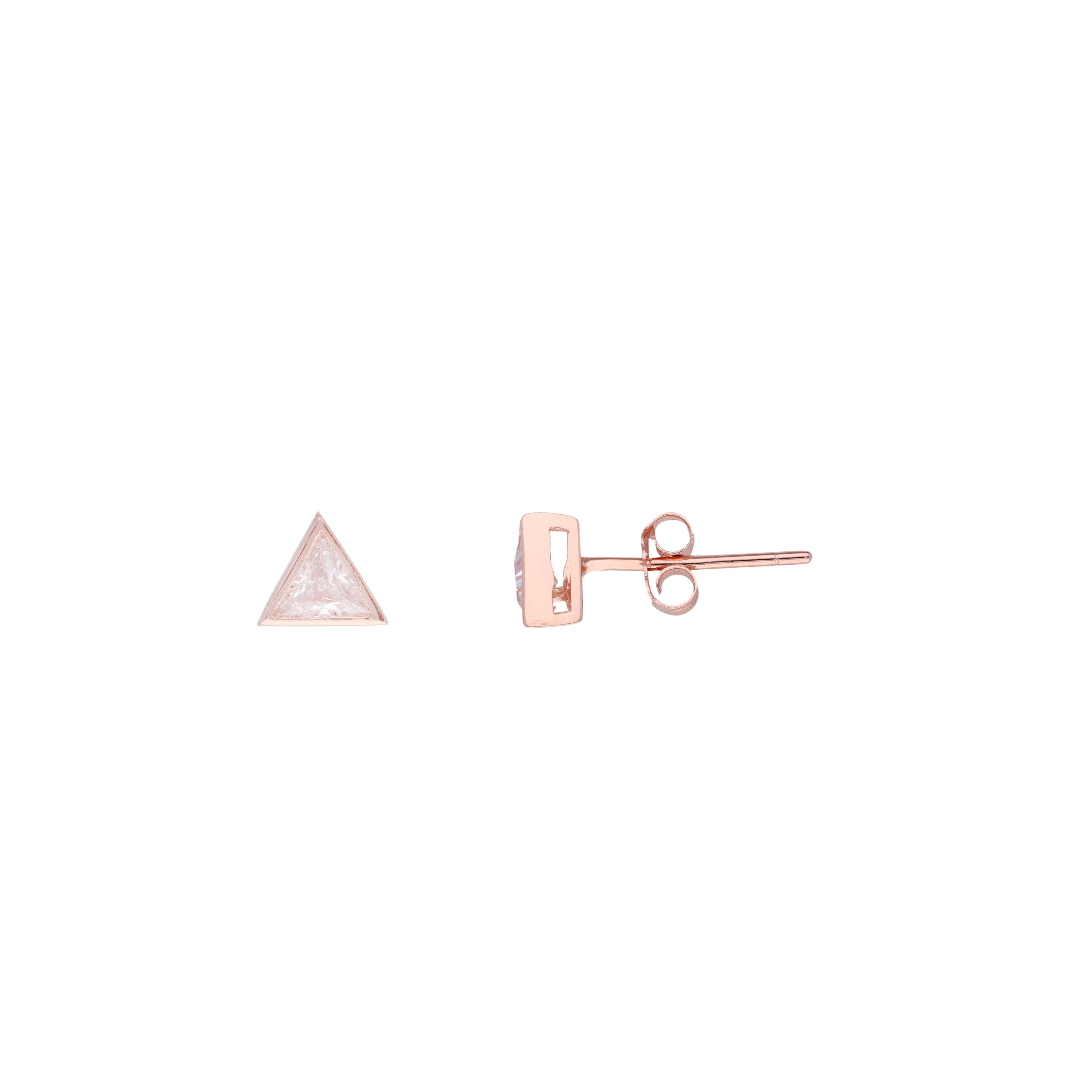 Tantalizing Triangles Big Casual Silver Studs Earrings - Image 6