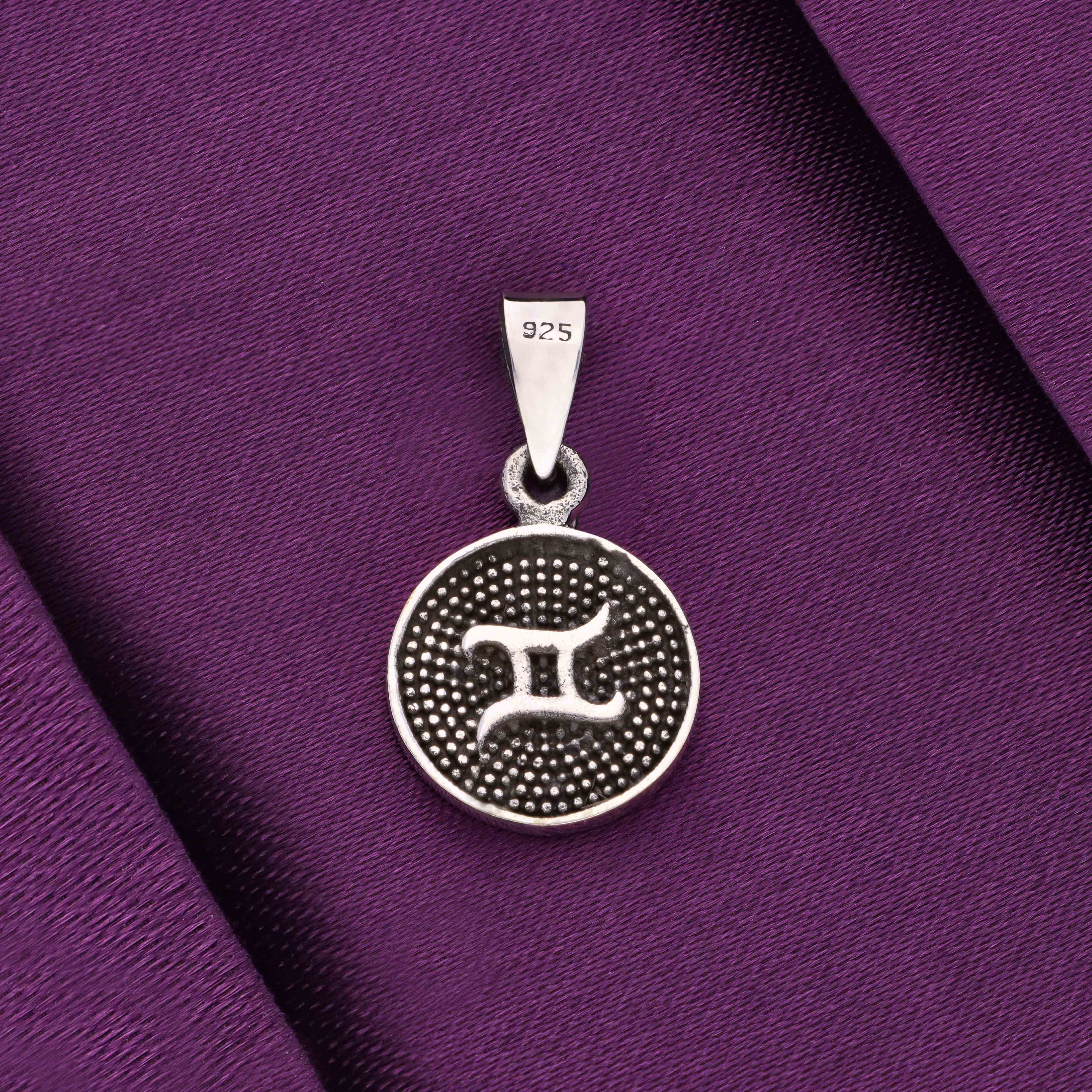 Sterling Zodiac Sign Oxidized Silver Pendant - Image 10