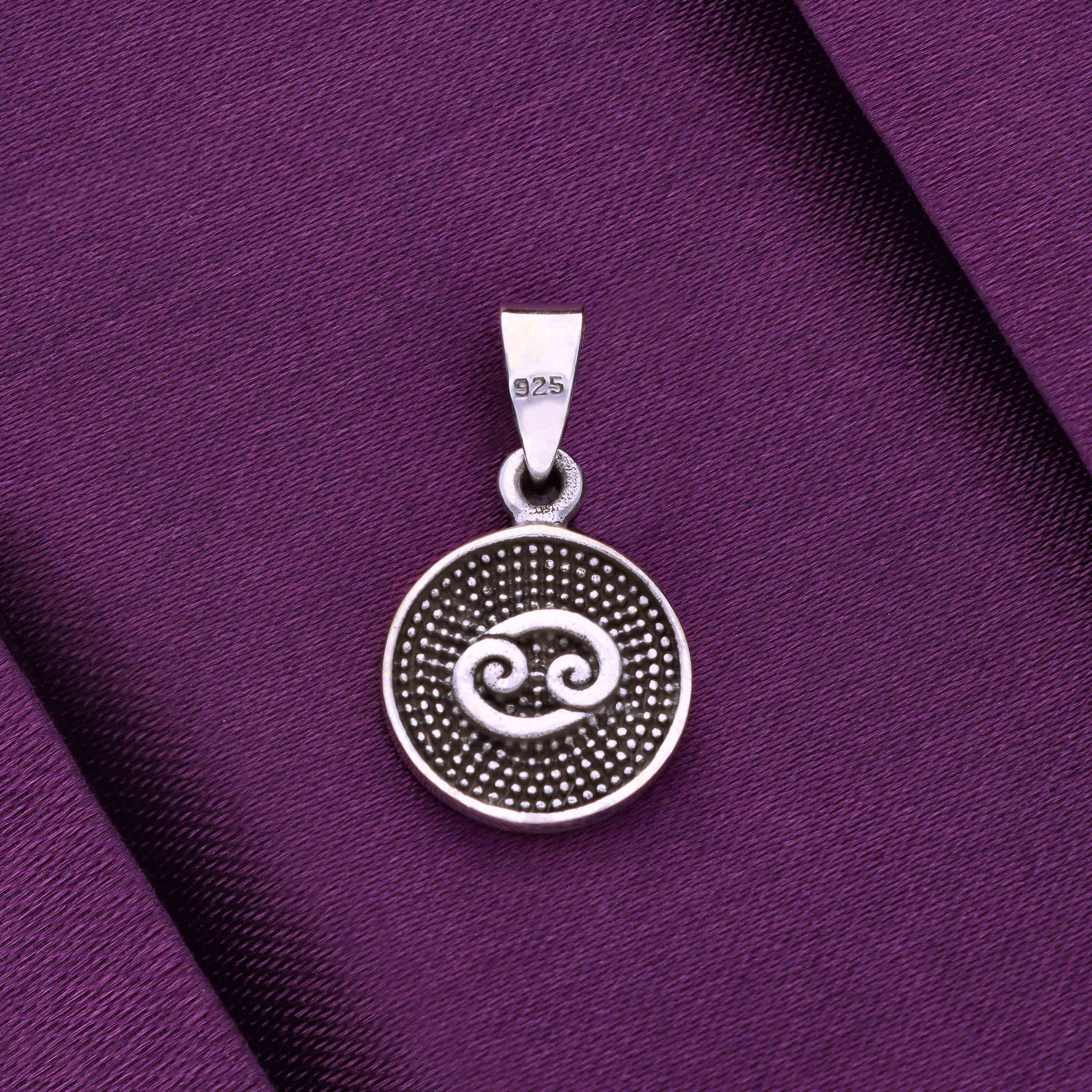 Sterling Zodiac Sign Oxidized Silver Pendant - Image 14