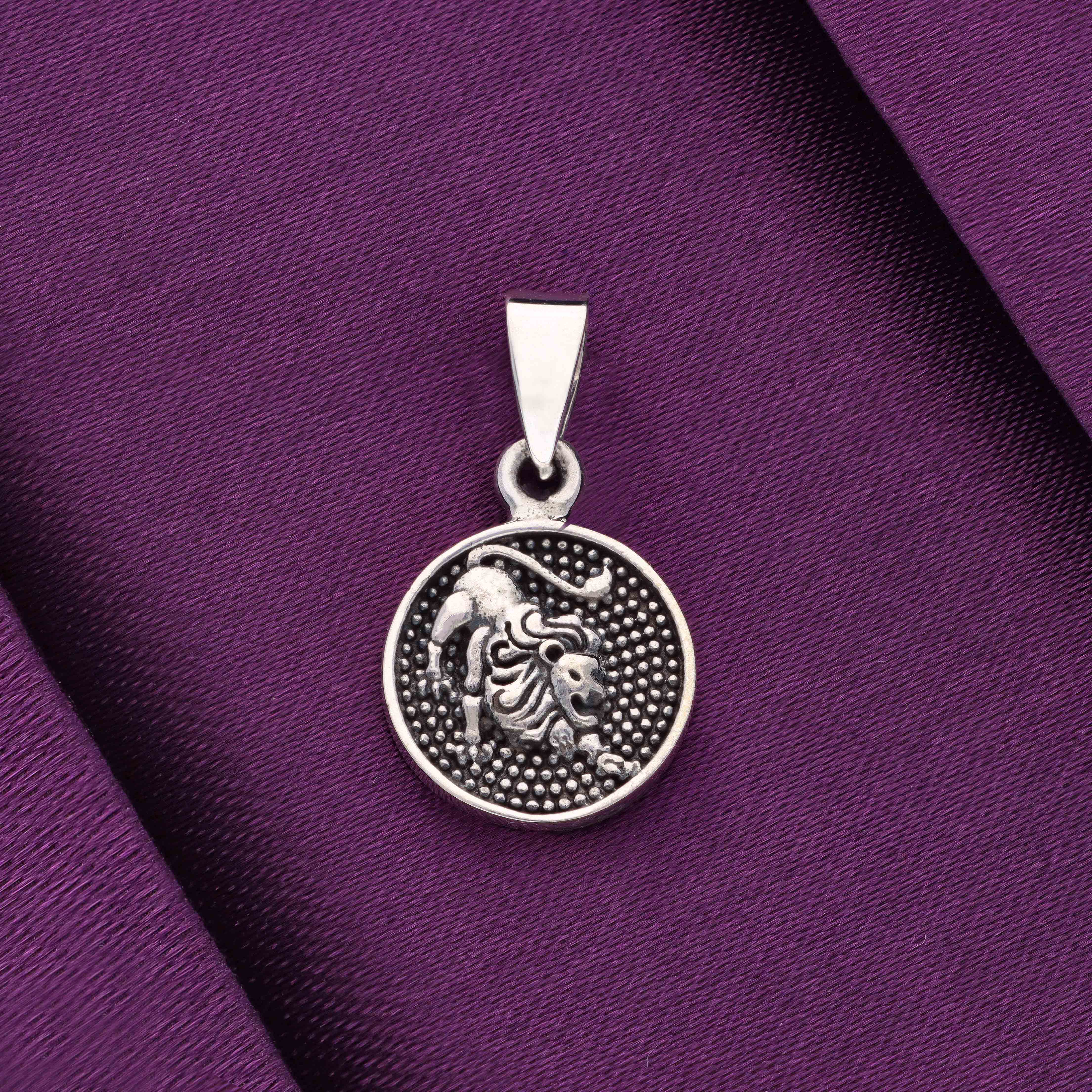Sterling Zodiac Sign Oxidized Silver Pendant - Image 17