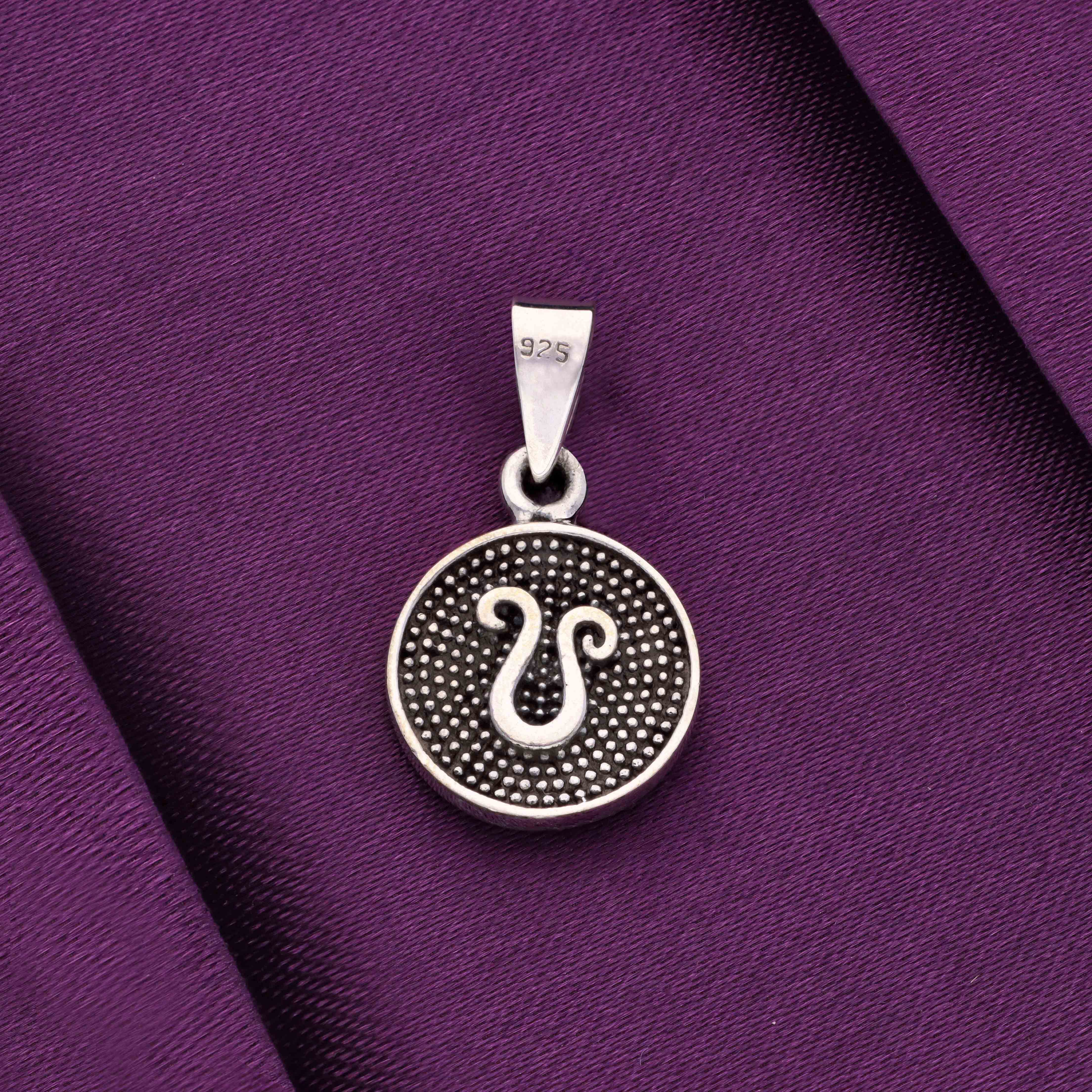 Sterling Zodiac Sign Oxidized Silver Pendant - Image 18