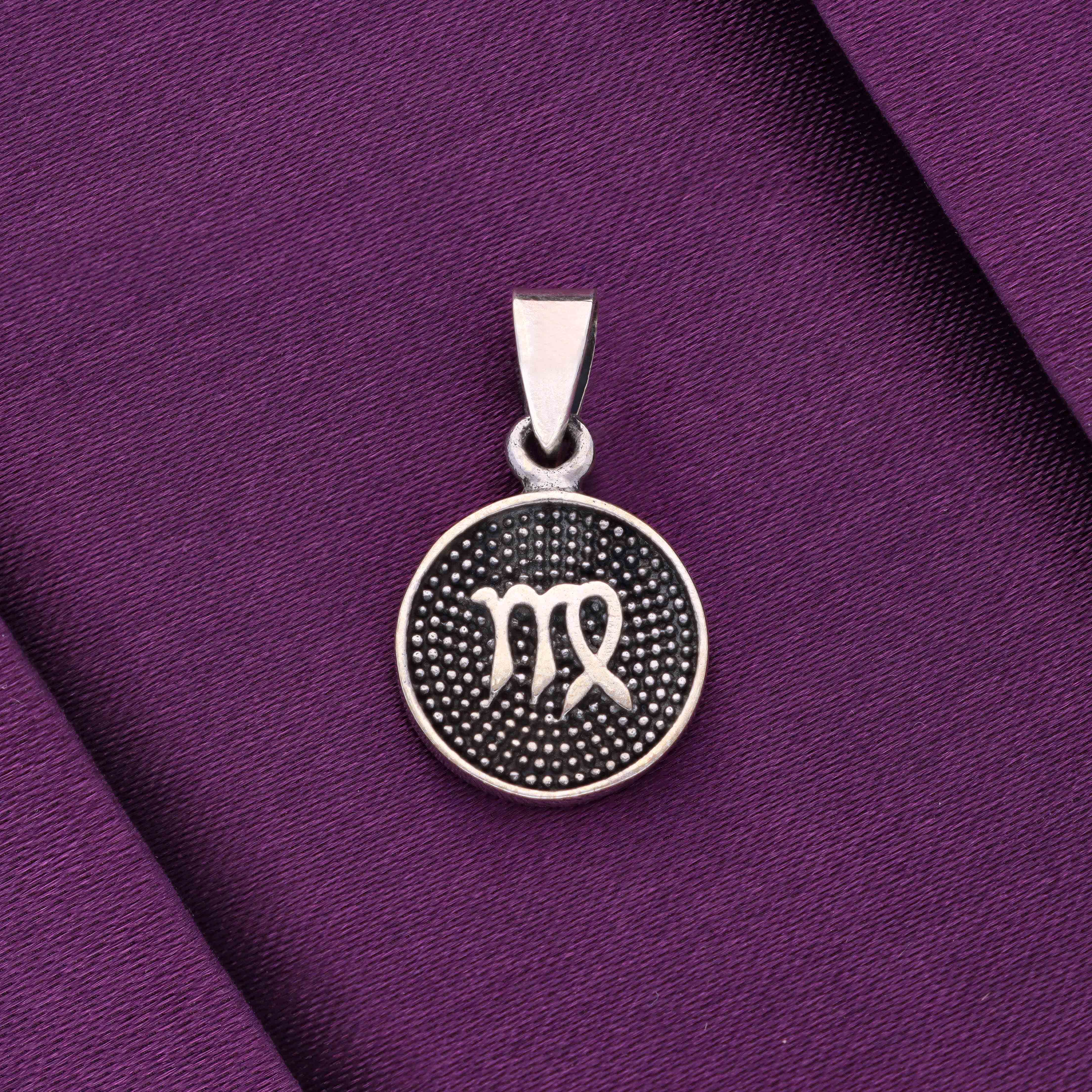 Sterling Zodiac Sign Oxidized Silver Pendant - Image 20