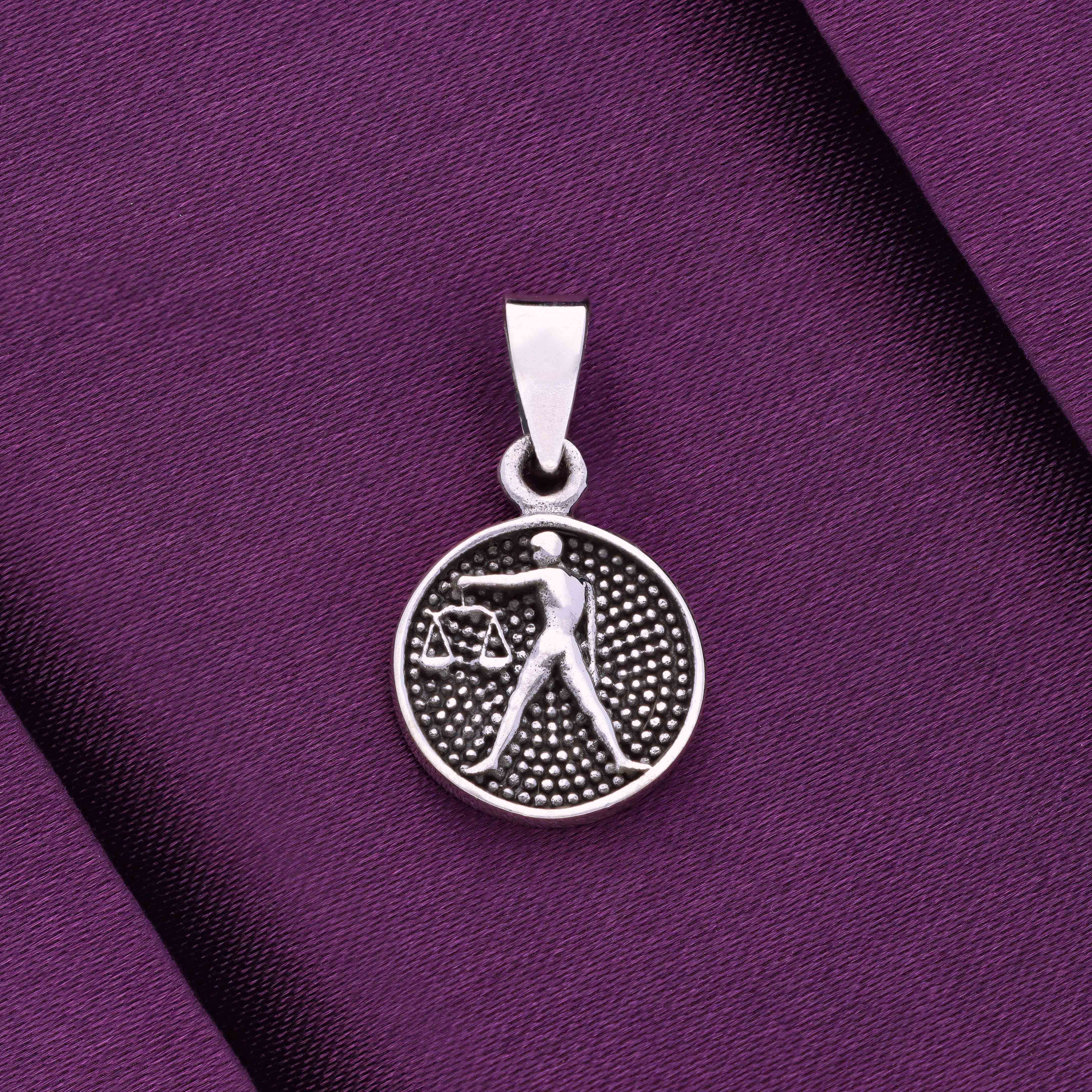 Sterling Zodiac Sign Oxidized Silver Pendant - Image 24