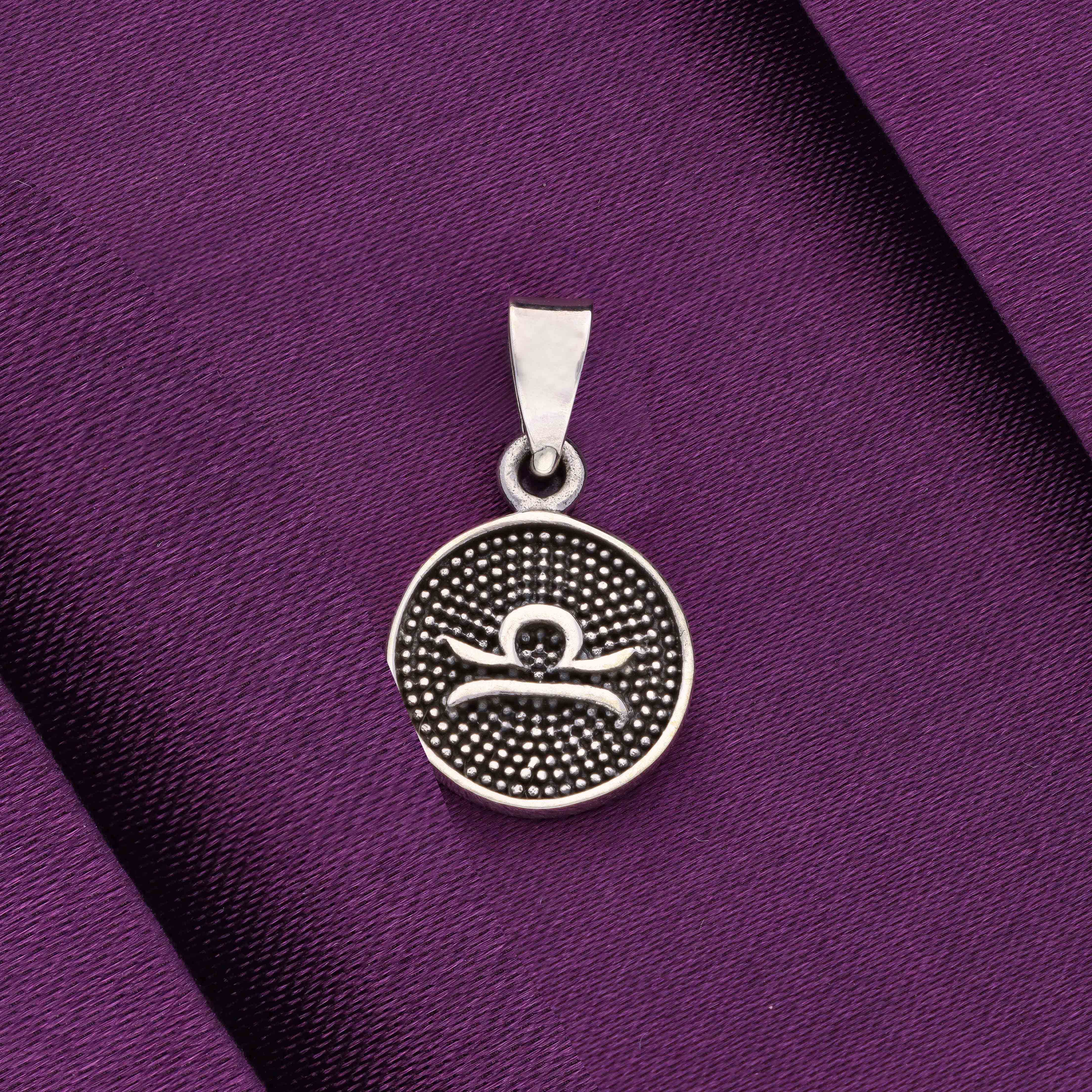 Sterling Zodiac Sign Oxidized Silver Pendant - Image 25