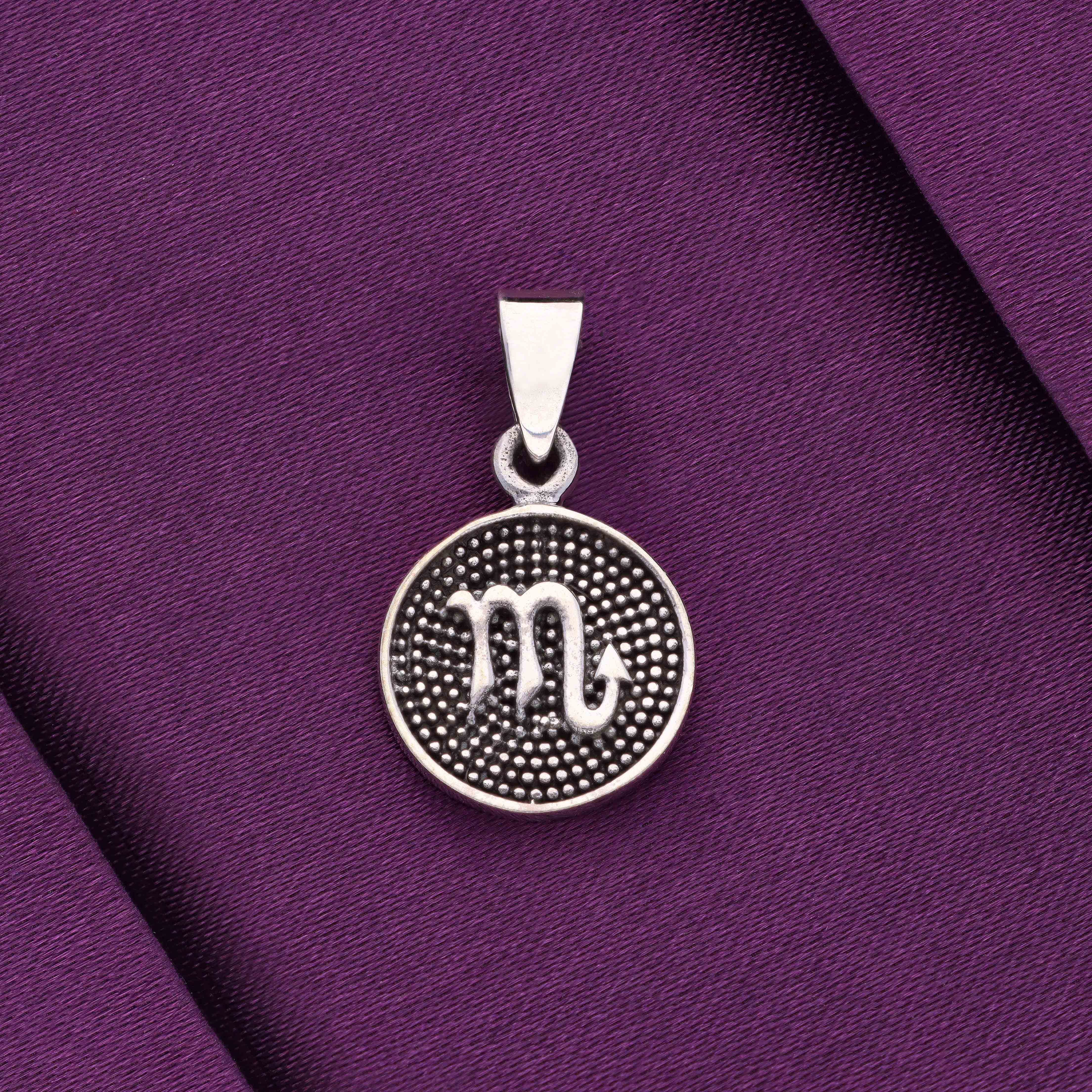 Sterling Zodiac Sign Oxidized Silver Pendant - Image 29
