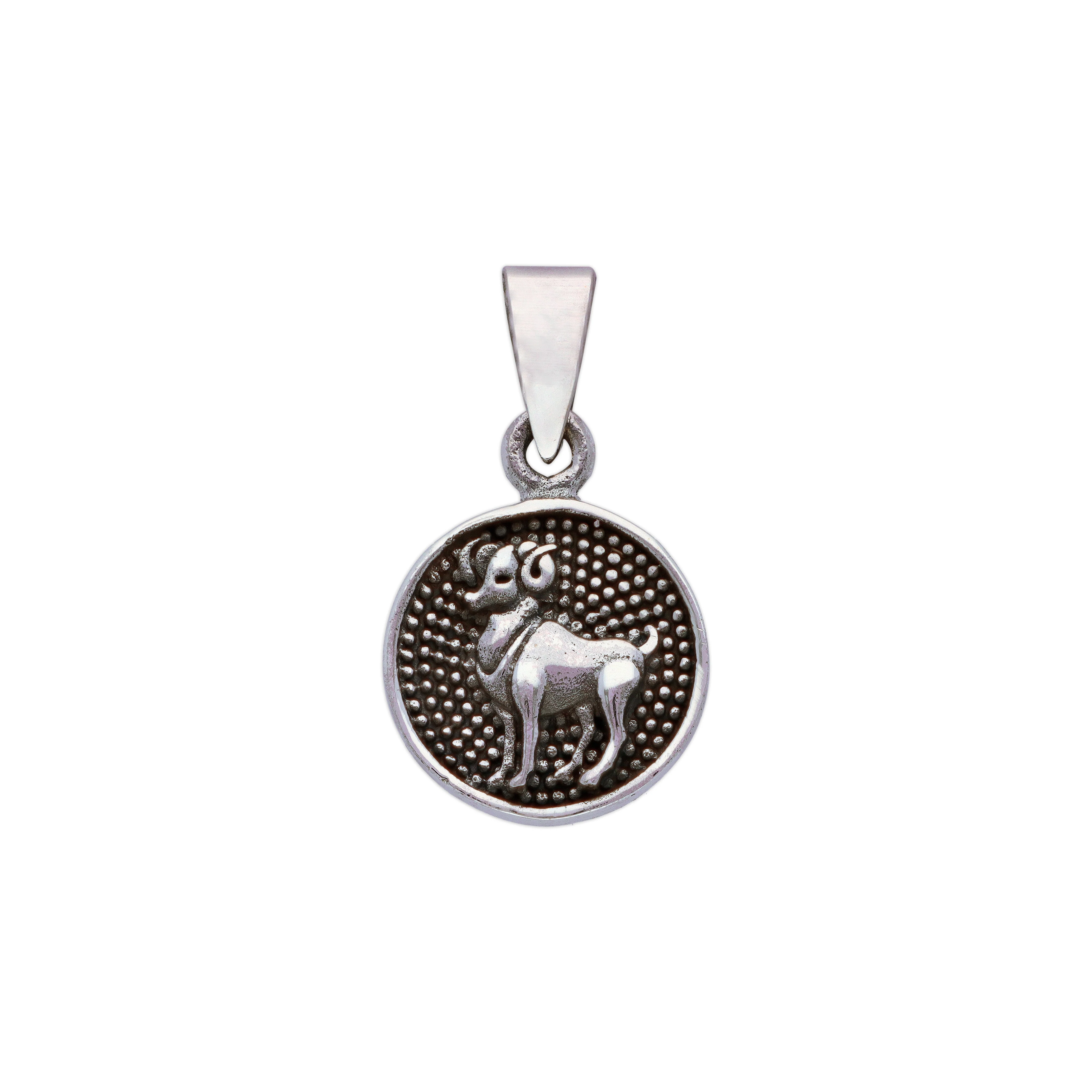 Sterling Zodiac Sign Oxidized Silver Pendant - Image 3
