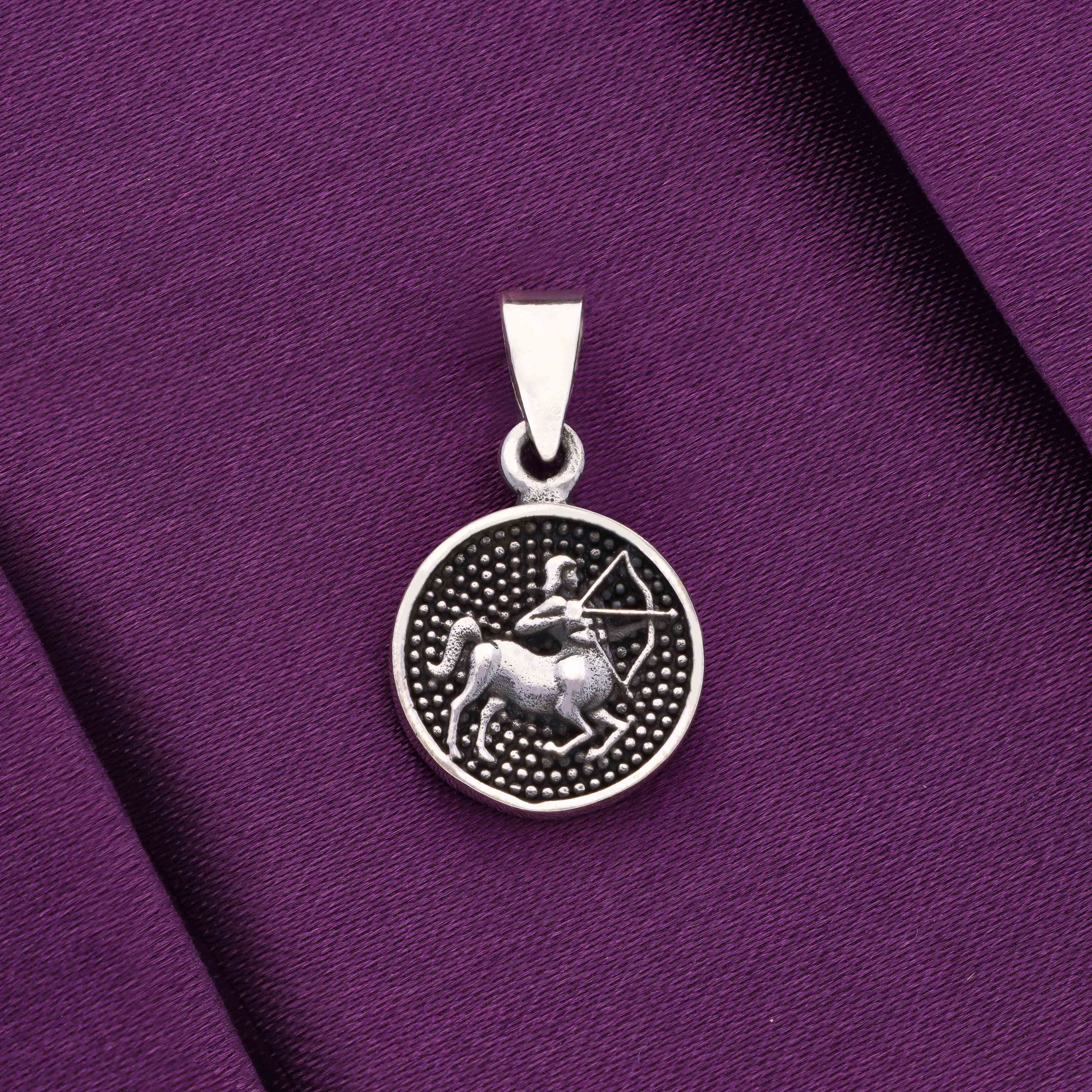 Sterling Zodiac Sign Oxidized Silver Pendant - Image 32
