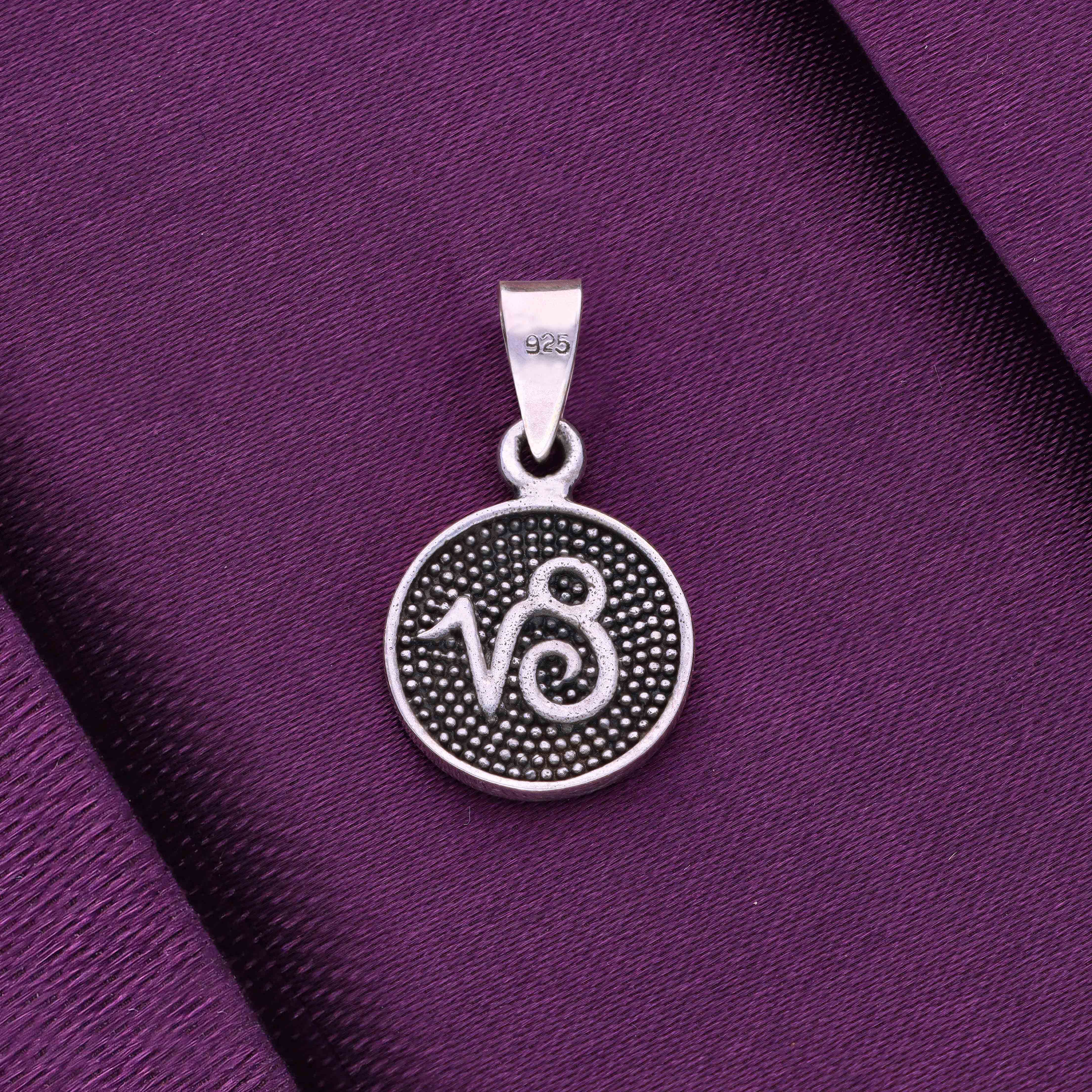 Sterling Zodiac Sign Oxidized Silver Pendant - Image 37