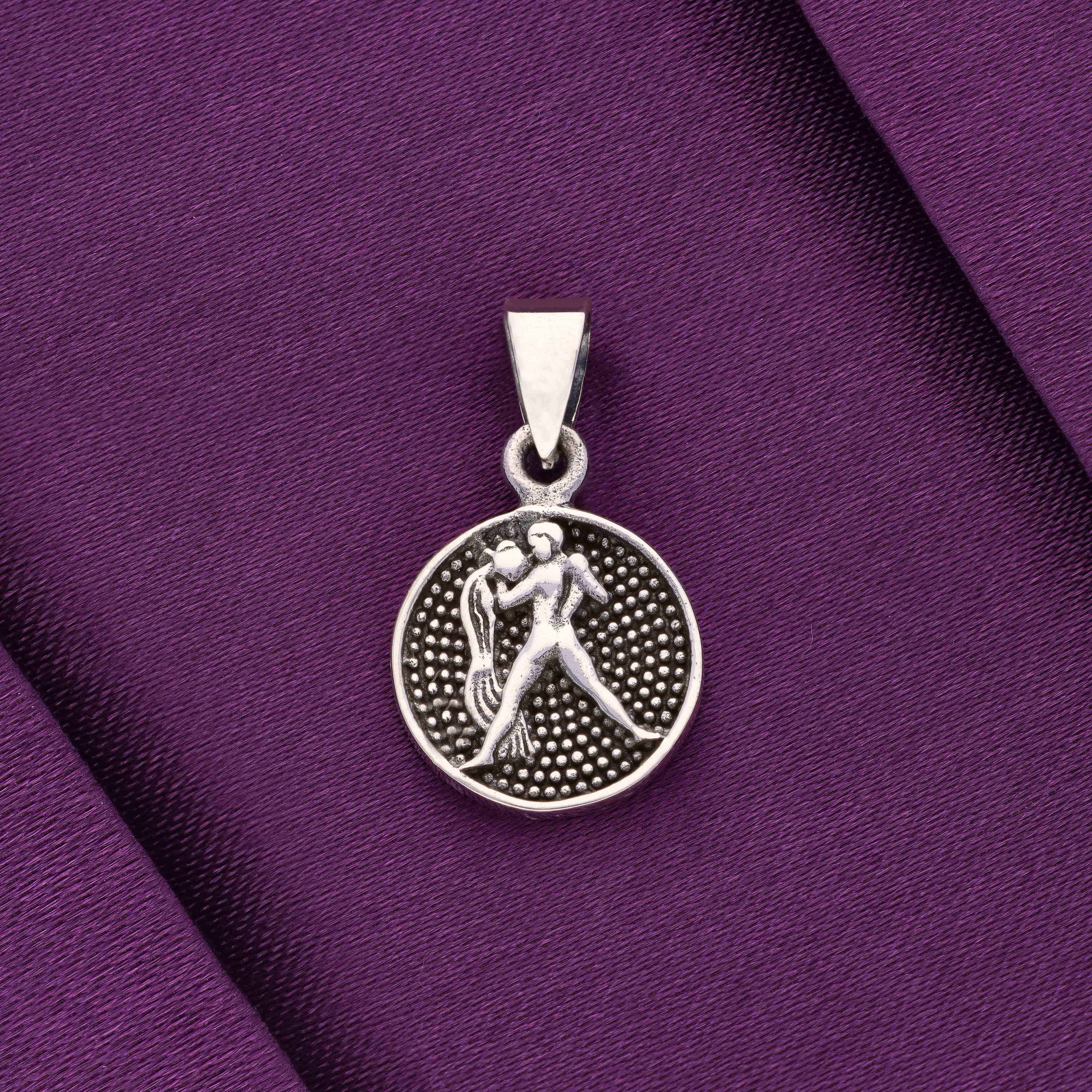 Sterling Zodiac Sign Oxidized Silver Pendant - Image 40