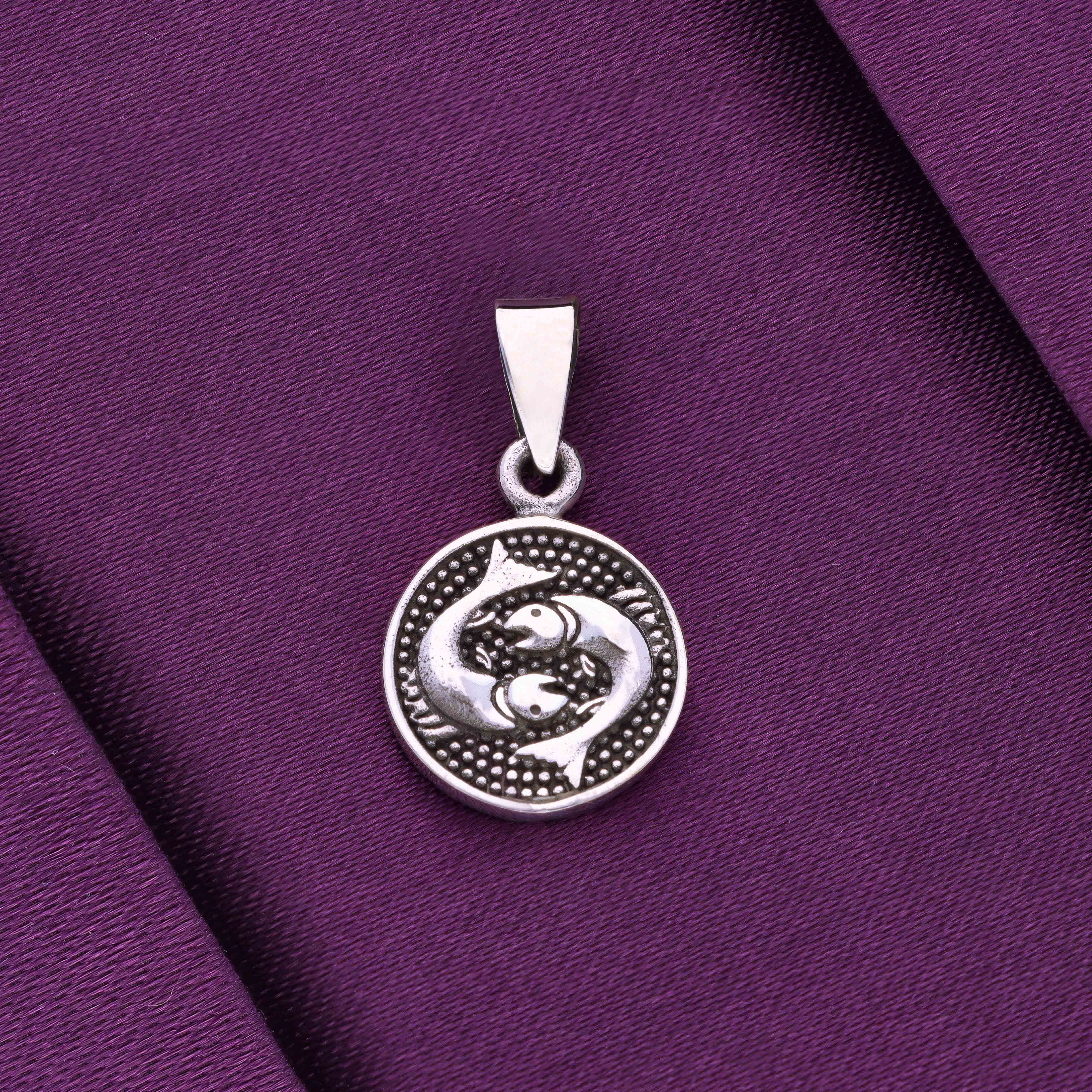 Sterling Zodiac Sign Oxidized Silver Pendant - Image 44