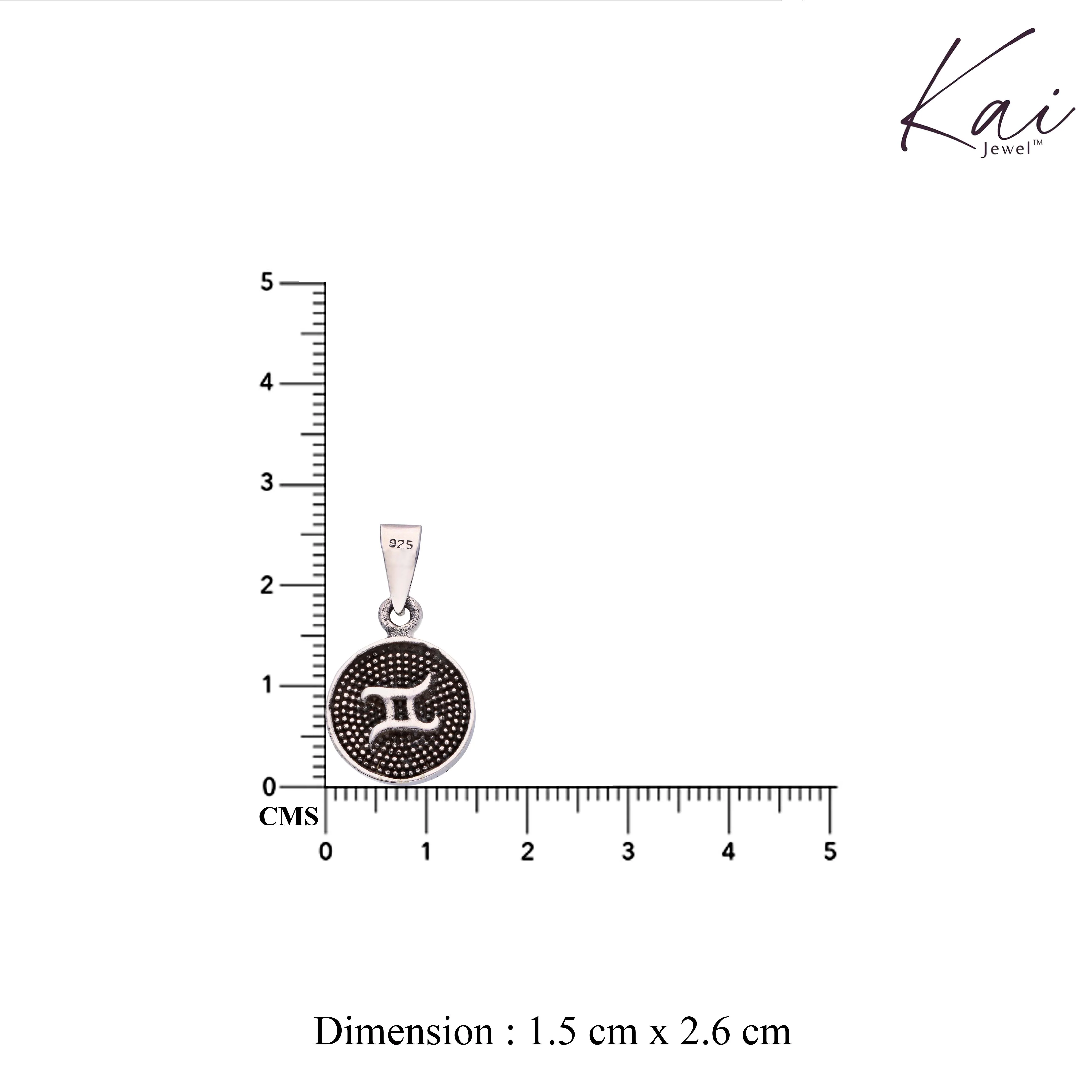 Sterling Zodiac Sign Oxidized Silver Pendant - Image 48