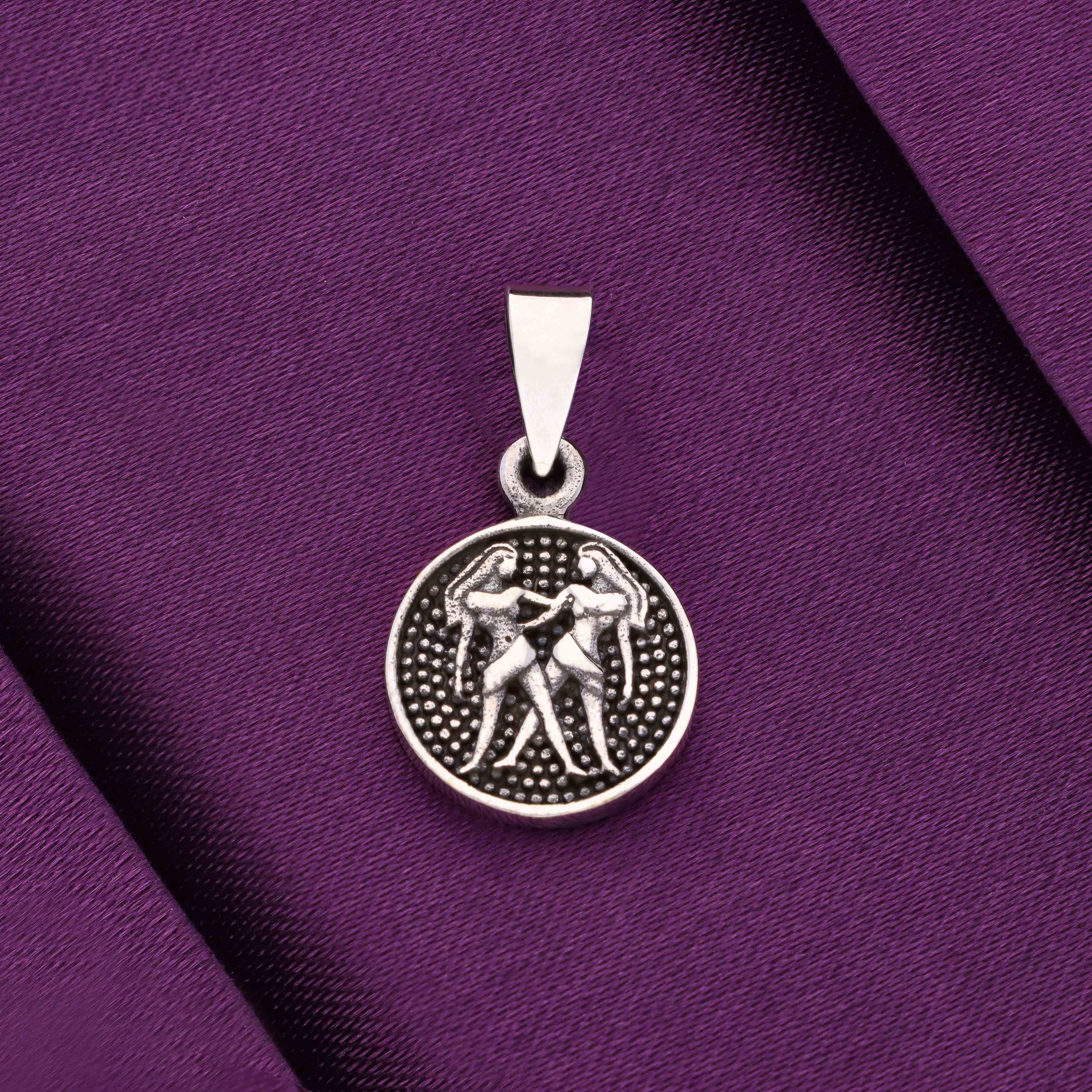 Sterling Zodiac Sign Oxidized Silver Pendant - Image 9