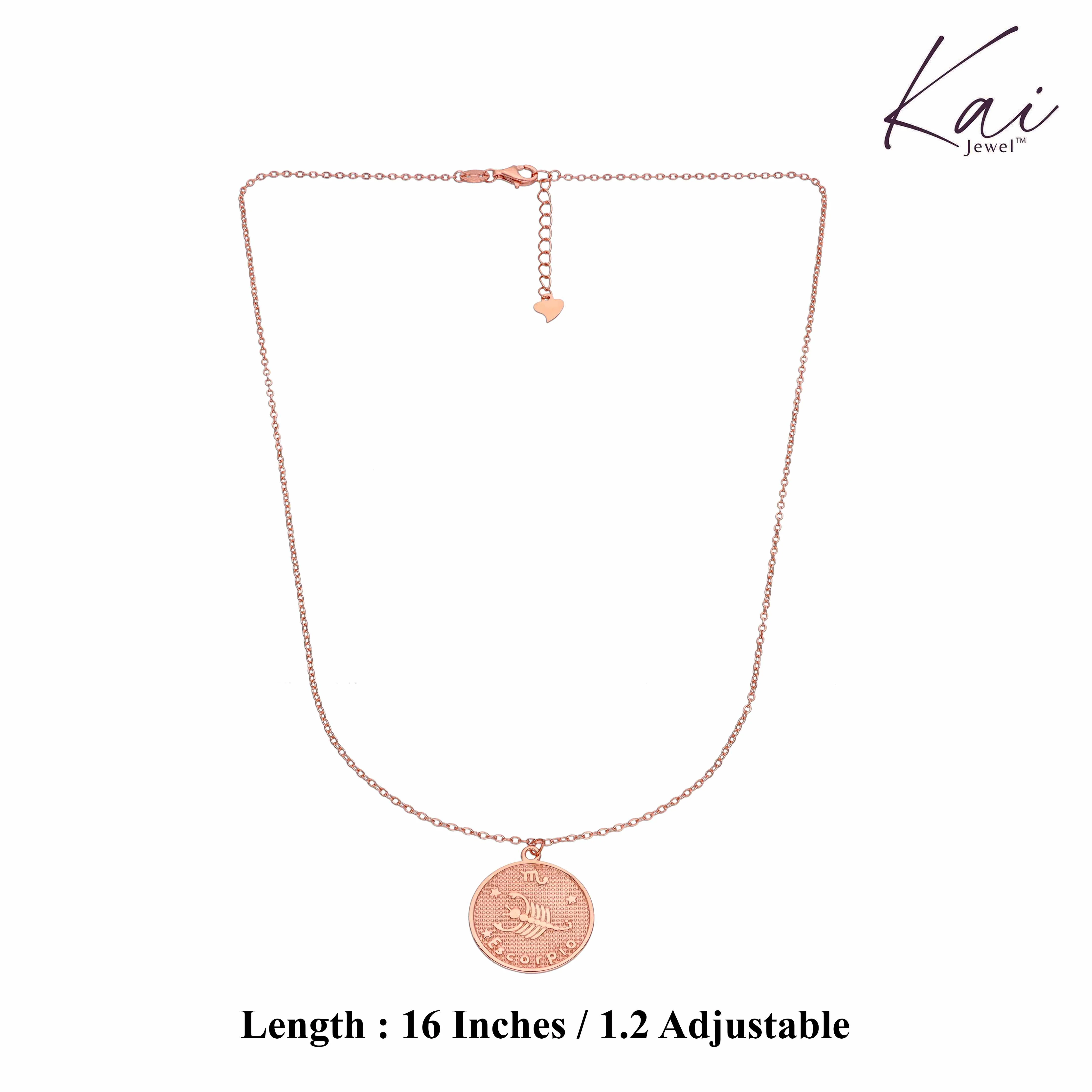 Minimalistic Zodiac Engraved Disc Silver Chain Necklace - Image 27